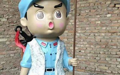 玻璃鋼彩繪廣場景區(qū)人物雕塑戶外擺件裝飾品小紅軍雕塑