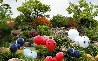 庭院園林擺放的玻璃鋼彩繪螞蟻雕塑