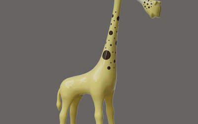 公園游樂園卡通玻璃鋼長頸鹿雕塑