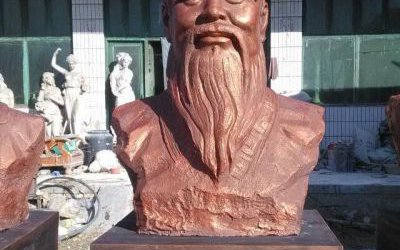 學(xué)校歷史名人頭像孔子玻璃鋼仿銅人物雕塑
