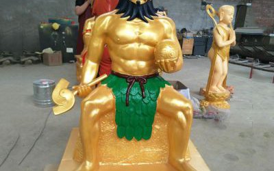 景區玻璃鋼炎帝神農氏彩繪神像