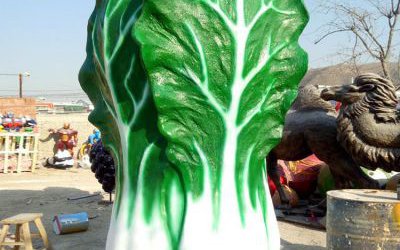 戶外大型仿真植物玻璃鋼白菜雕塑