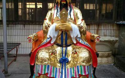 寺廟彩繪玻璃鋼玉帝雕塑