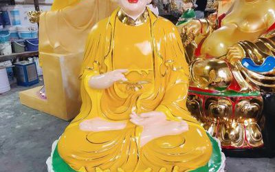 寺廟景區玻璃鋼樹脂彩繪蠶神娘娘雕塑