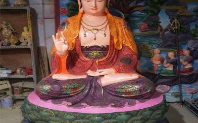 玻璃鋼彩繪寺廟大型景觀菩薩觀音雕塑