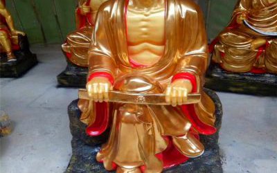 玻璃鋼彩繪寺廟景區(qū)十八羅漢雕塑