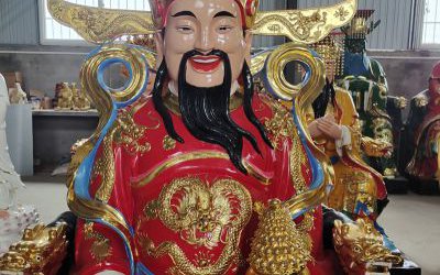 玻璃鋼彩繪家居供奉財神雕塑