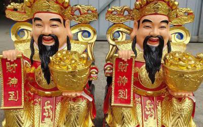 寺廟玻璃鋼彩繪招財吉祥財神雕塑
