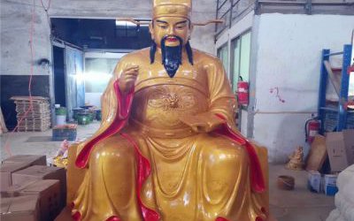 玻璃鋼彩繪大型景觀文昌帝君雕塑