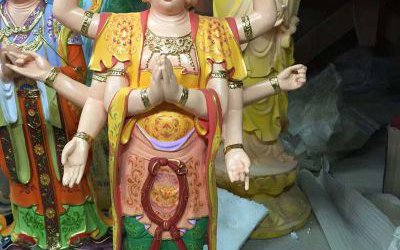 寺廟玻璃鋼彩繪樹(shù)脂菩薩像摩利支天雕塑