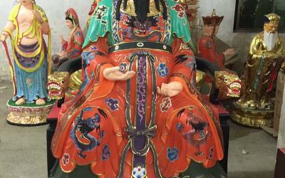 玻璃鋼彩繪寺廟文昌帝君雕塑