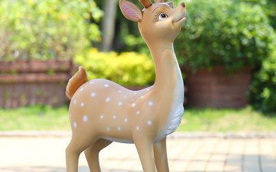 公園景區不銹鋼創意玻璃鋼卡通鹿雕塑