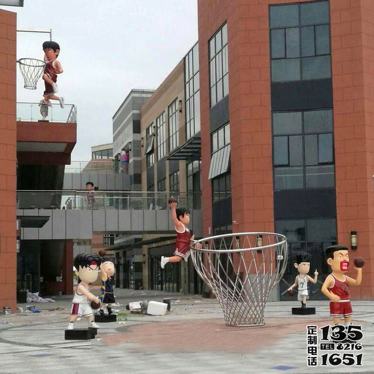 校園戶外創(chuàng)意卡通人物打籃球玻璃鋼雕塑 校園戶外創(chuàng)意卡通人物打籃球玻璃鋼雕塑