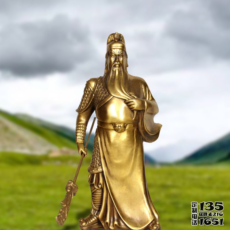 家居公司玻璃鋼漆金關(guān)公雕塑 家居公司玻璃鋼漆金關(guān)公雕塑