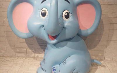 游樂場(chǎng)幼兒園玻璃鋼樹脂卡通可愛大象雕塑