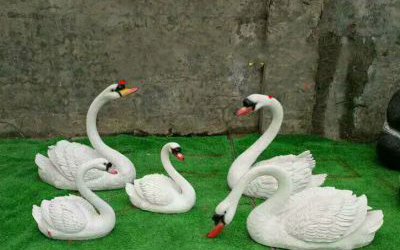 庭院酒店別墅玻璃鋼仿真動物天鵝雕塑