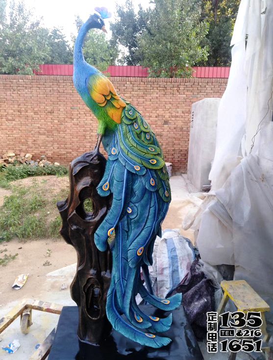 商場景區(qū)玻璃鋼彩繪仿真動物孔雀雕塑 商場景區(qū)玻璃鋼彩繪仿真動物孔雀雕塑