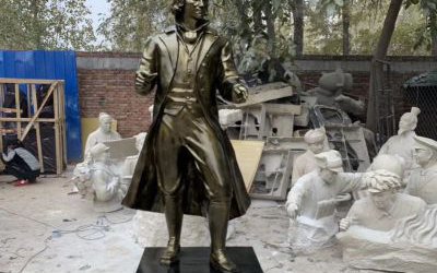 玻璃鋼仿銅西方名人貝多芬雕塑