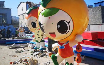 農場創意玻璃鋼卡通戶外仿真香橙水果模型美陳擺件