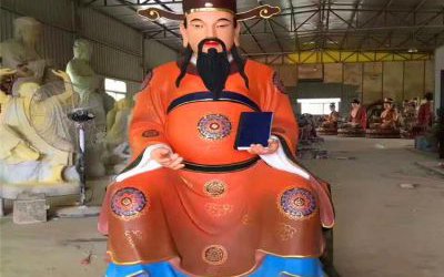 大型寺廟供奉神佛菩薩玻璃鋼財神雕塑