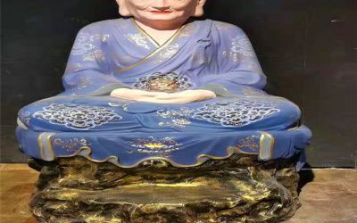 玻璃鋼彩繪景區寺廟打坐的十八羅漢雕塑