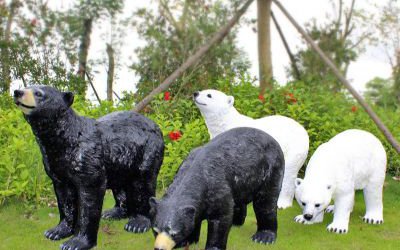 動(dòng)物園玻璃鋼仿真北極熊雕塑