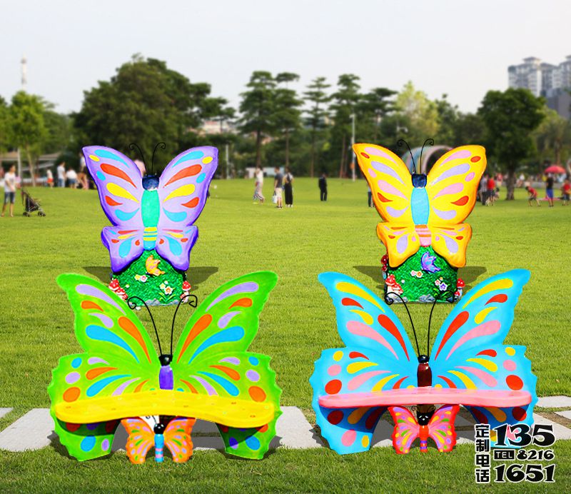 玻璃鋼彩繪創意戶外園林蝴蝶雕塑 玻璃鋼彩繪創意戶外園林蝴蝶雕塑