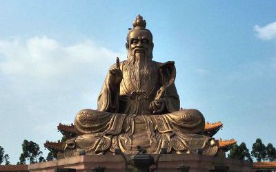 廣場景區大型玻璃鋼仿銅老子雕塑