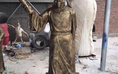 校園景區玻璃鋼仿銅唐代詩人李白雕塑