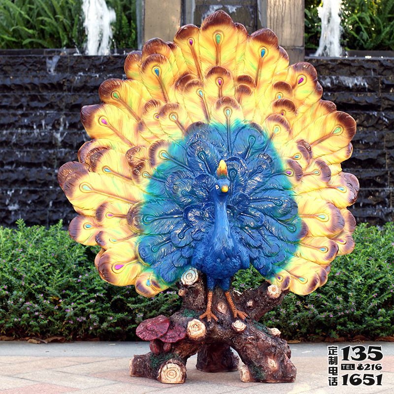 城市廣場(chǎng)玻璃鋼彩繪創(chuàng)意孔雀雕塑 城市廣場(chǎng)玻璃鋼彩繪創(chuàng)意孔雀雕塑