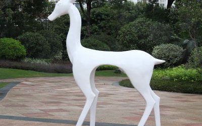 戶外抽象景觀擺件玻璃鋼小鹿雕塑