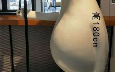 咖啡店門口擺放創意玻璃鋼卡通熊雕塑