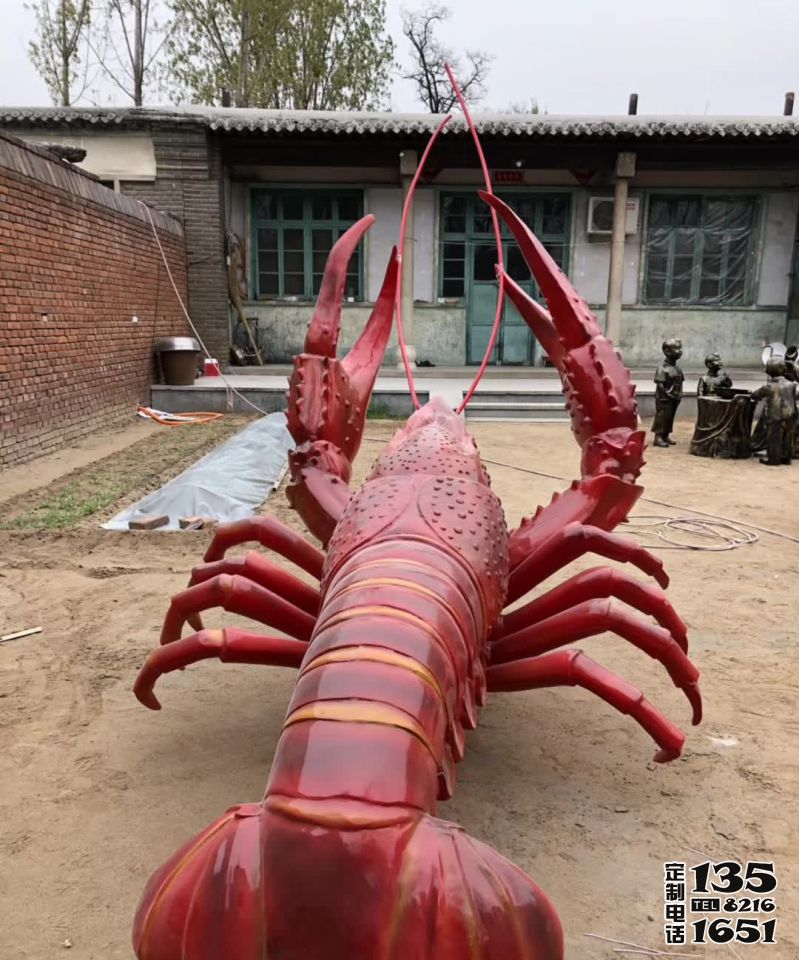戶外酒店大型玻璃鋼仿真小龍蝦雕塑 戶外酒店大型玻璃鋼仿真小龍蝦雕塑